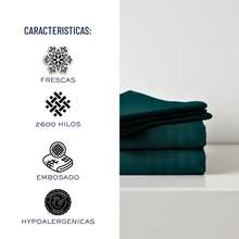 Juego de Sabanas para Cama, Sabana Bajera, Sabana Plana y Funda de Almohada, Cajon Amplio, 2800 Hilos, Premium, Tamaño Individual Matrimonial Queen King - Jade - Ver 4