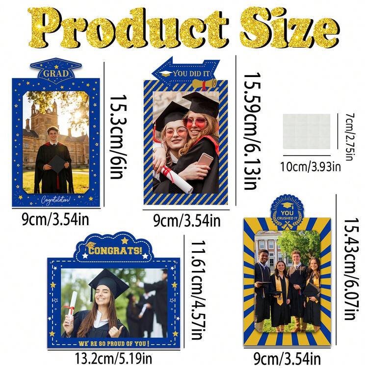 8pcs Graduation Photo Display Frames, Suitable For Celebration Events, Easy To Decorate, Photo Display Accessories For College And High School Graduation Ceremonies - View 6