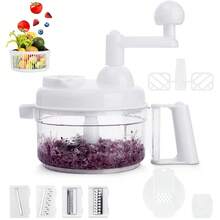 SSGP Rallador Cortador Picador De Verduras Queso Y Carne Manual,Picador de Verduras,Juego de Cortador de Verduras Multifuncional, fácil de operar,ayudante de Cocina para Frutas,Verduras y Ensaladas - Blanco - Ver 10
