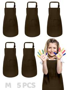 5pcs Kids Apron With 2 Pockets, Adjustable, Suitable For Boys And Girls, Children's Art Painting Apron For Kitchen, Classroom, Cooking, Baking, DIY - Multicolor - View 26