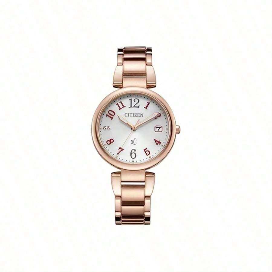 西铁城 (CITIZEN) - Drive 系列樱花粉色不锈钢表带商务时尚女表太阳能机芯不锈钢表带日韩腕表 33*9mm 女表银色表盘 EO1194-53A - 白色 - 查看 1