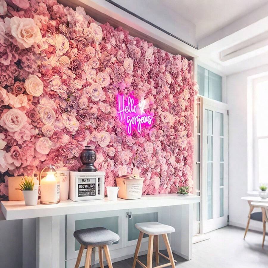 Blumenwandpaneele aus Viskose-Rosen, perfekt für Hochzeitsfeiern, Feiertagspartyhintergründe und Heimdekoration - mehrfarbig - Übersicht 1