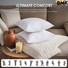 Premium White Polyester Down Alternative Cushion Inserts – Machine Washable Lightweight Pillow Inserts Available In 1/2/4/6/8 Packs, Multiple Sizes 12*20in 18in 20in 22in For Sofa Couch Pillowcase Filling - 1PC - 查看 7