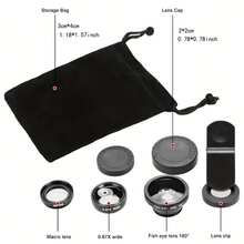 3-In-1 Universal Clip-On Phone Lens Kit - Wide Angle, Macro, Fisheye Lens, Enhancing Photography Experience - A - View 4