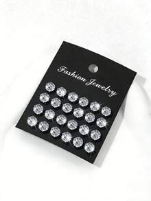 12 对奢华简约的闪亮几何耳环，是派对、聚会、节日和其他场合的完美礼物。 - 彩色 - 查看 6