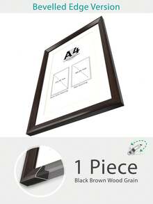 A3/A4/A5经典相框，适用于墙面/桌面，哑光黑/白/浅木纹，多功能文件框，仿木纹 - 彩色 - 查看 28