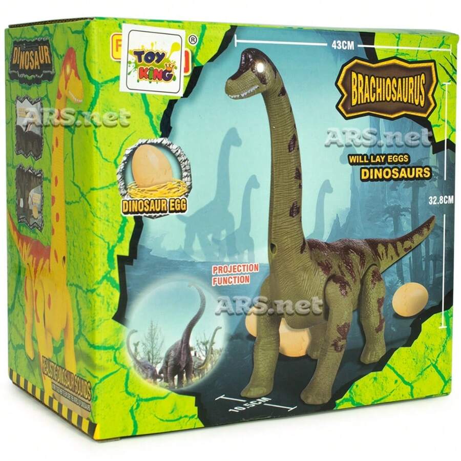 Large Brachiosaurus Dinosaur Toy Lays Eggs Walks Makes Sounds - +AAA pina aleatoria - 查看 1