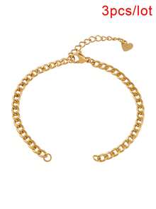 3pcs Stainless Steel Adjustable Chain Bracelet Base, For Jewelry Making DIY Connector, Pendant, Bracelet, Anklet And Other Accessories - Bracelet Setting - View 13