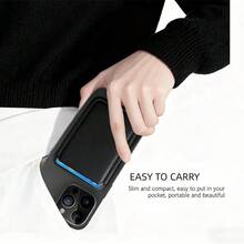 Elastic Magsafe Cardholder Slim Magnetic Wallet Vegan Leather Minimalist Designed Built-In Magnet Magnet Phone Bag Cover CellPhone Credit Card Holder For Apple12/13/14/15/16 Pro Max & Magsafe Case A-Z Astronaut Ballerina Girl Pattern - Teal Blue - View 5