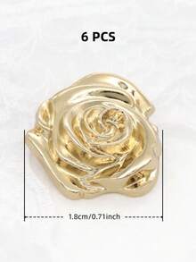 6/12 chiếc cúc kim loại hình hoa hồng 3D cao cấp, kích thước 1.5-2cm, màu vàng/bạc, thích hợp để may áo kiểu, áo sơ mi, áo len, áo khoác cardigan, áo len, vest, váy, áo khoác ngoài, hộp quà Valentine tự làm, túi xách, phụ kiện mũ, đồ may vá. - Hoa hồng - Xem 16