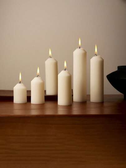 Candele cilindriche bianche a punta, set di candele decorative, decorazione con candele, candele per la decorazione della casa, candele a cono natalizie, decorazioni natalizie e da matrimonio, decorazione per la stanza