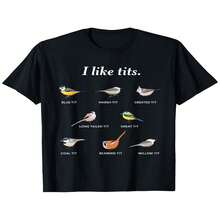 I Love ! Humorous Birdwatching T-Shirt - 180g Pure Cotton, Loose Fit, Printed With 6 Brightly Colored Bird Images And Quirky Text, Durable And Versatile, An Ideal Choice For Bird Lovers (S-XXXL Sizes, Black) - The Perfect Gift For Nature Enthusiasts. - Black - View 2