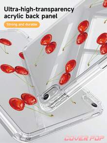 樱桃棕色圆点樱桃图案平板电脑保护套，兼容三星 Galaxy Tab 11 英寸 M3 2025 / M2 2024、第五代 Air 2022、(A16) 11 英寸第十一代 2025，也兼容 Kindle Paperwhite 第十二代 2024。透明背壳，时尚图案保护套，支持自动睡眠/唤醒功能，气囊保护，适合作为礼物或办公用品。 - 彩色 - 查看 6