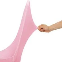 1 pieza Funda de silla rosa, funda elástica de spandex y poliéster para silla, adecuada para bodas, fiestas y banquetes, funda de silla con volantes - rosa - Ver 2