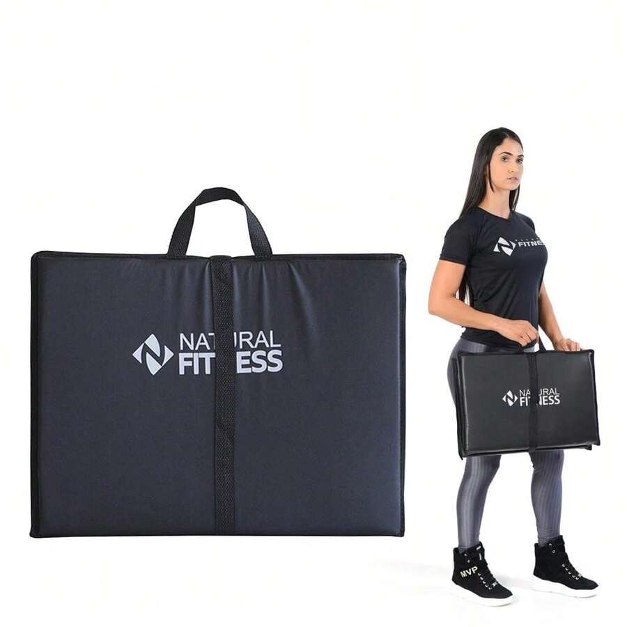 Colchonete Dobrável Academia Ginástica Pilates Fitness Exercícios Funcionais Impermeável - Preto - Visão 1