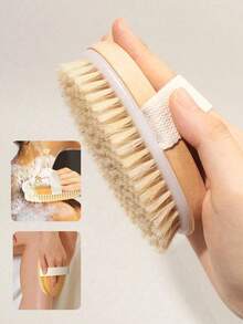 1pc High-Quality Long Handle Wooden Bath Brush, Natural Bristles, Detachable Back Massage Exfoliating, Suitable For Dry Skin Exfoliation And Body Massage, Detachable Design, Ergonomic, Smooth And Vibrant Skin, Fragrance-Free, No Battery Required - Multicolor - View 2