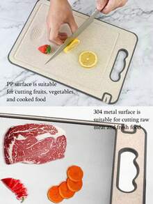 Thớt thép không gỉ 2 trong 1, dụng cụ mài dao nhà bếp đa năng và thớt thái. - Nhiều màu - Xem 3