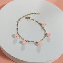 1 pieza Pulsera de estilo bohemio con cuentas de cristal de 8 mm y cadena de acero inoxidable para mujeres, no se desvanece, regalo de viaje de verano - Cuentas de cristal - Ver 4