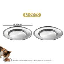 Stainless Steel Cat/Dog Bowl Set, Pet Feeding Anti-Splash Bowl, One-Piece Seamless Design Easy To Clean, Stackable, Suitable For Dry/Wet Food And Water, Applicable To Various Pet Feeding Scenarios - - - View 11