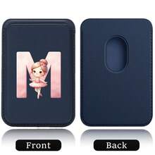 Elastic Magsafe Cardholder Slim Magnetic Wallet Vegan Leather Minimalist Designed Built-In Magnet Magnet Phone Bag Cover CellPhone Credit Card Holder For Apple12/13/14/15/16 Pro Max & Magsafe Case A-Z Astronaut Ballerina Girl Pattern - Teal Blue - View 20