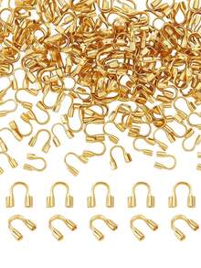 100/200/500pcs U-Shaped Brass Metal Wire Protective Rings With 1mm Hole, For Jewelry Making Earrings Bracelets Necklaces DIY Craft Accessories - Multicolor - View 10