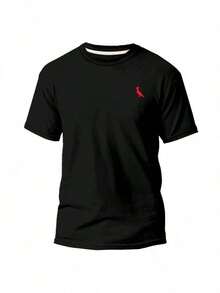 New Release T-Shirt Little Red Bird New Release 100% Cotton High Quality Men's - 黑色 - 查看 2
