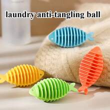 4pcs/6pcs Soft Rubber Fish Shaped Laundry Balls, Home Washing Machine Cleaning Balls, Prevent Tangling, Reduce Wrinkles, No Electricity Needed, Washing Machine Balls, Laundry Drying Balls, Dryer Sheets - A - View 1