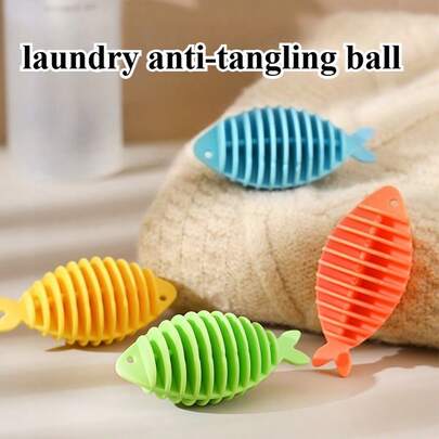 4 piezas/6 piezas Bolas de goma suave con forma de pez, bolas de limpieza para lavadora doméstica, previenen el enredo, reducen las arrugas, sin necesidad de electricidad, bolas para lavadora, bolas de secado de ropa, hojas de secadora