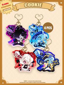 Acrylic Cartoon Character Keychain, COOKIE RUN, COOKIE KINGDOM, Anime Pattern, Car Key Chain, Keyring, Bag Pendant, Special Gift For Friends - Cookie and Cake Combination Design - View 23