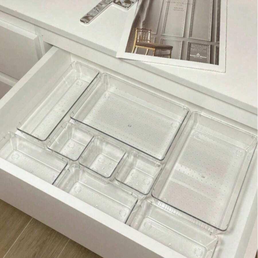 16 Drawer Desktop Cosmetics Storage Box, Transparent Dressing Table Storage Box, Multi Compartment Jewelry Small Item Storage Exquisite Storage Box, Anti Drop, Suitable For Storing Various Small Items - 彩色 - 查看 1