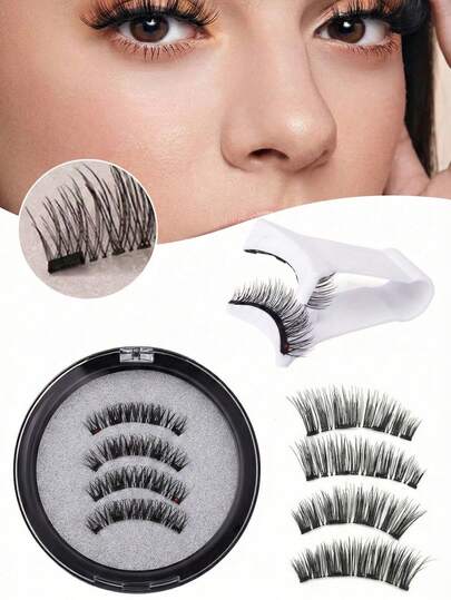 Magnetic Eyelashes, Soft Magnetic False Lashes, Magnetic Eyelashes With Tools Included, No Glue Needed, No Eyeliner Required, Easy To Wear, Reusable, Easily Fits, Suitable For Everyday And Parties,Magnetic False Eyelashes, Eyelash Tips