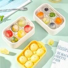 硅胶小冰球模具，威士忌冰块托盘，家用软冰制冰器，圆形冰球模具 - 彩色 - 查看 2