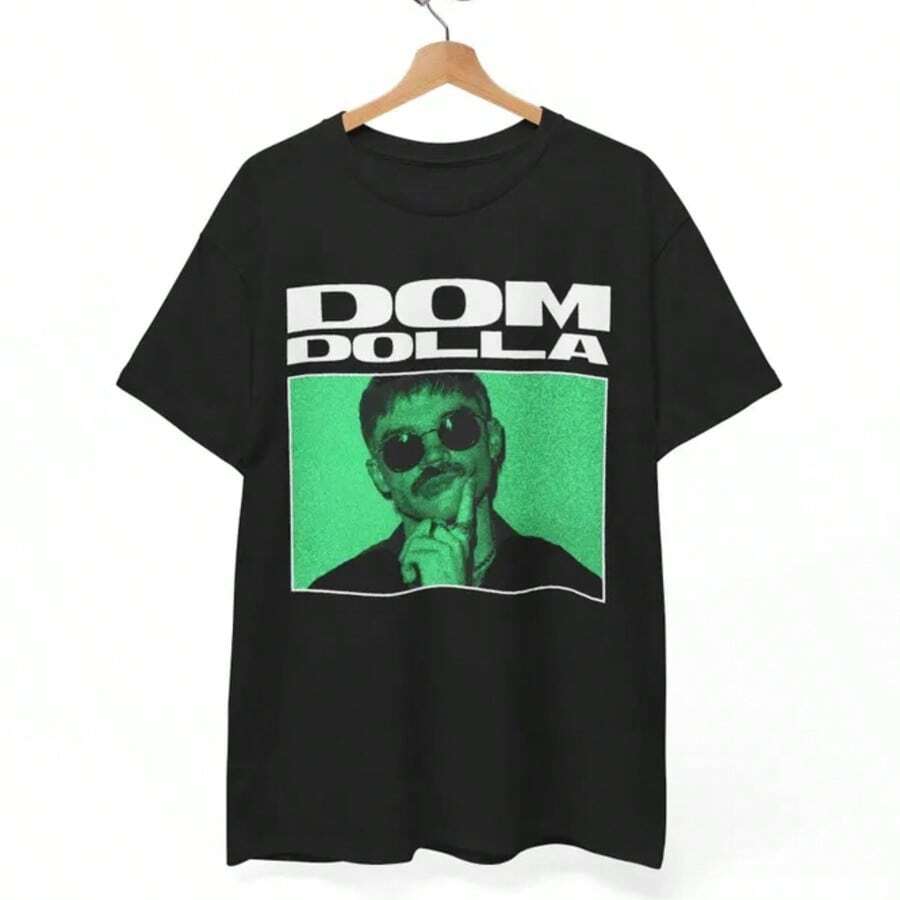 Dom Dolla EDM House DJ Unisex Heavy Cotton Tee, Casual Concert T-Shirt, Festival Wear, Music Lover Tee, Dubstep, Raves - Black - View 1