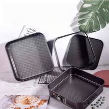 1/3 Packs Thickened Non-Stick Coated Carbon Steel Locking Baking Pan Mold, Cake Mold With Locking Movable Base, Household Kitchen Baking Tools, Baking Tool Set, Cake Mold, 20/22/24/26/28CM, Heart-Shaped, Round, Square, Tall Round - Black 3pcs - View 5