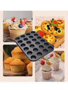 Moldes para mini muffins y cupcakes, acero inoxidable - Negro - Ver 3