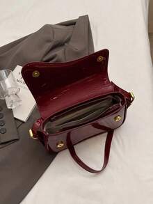 Lightweight,Business Casual Minimalist Flap Square Bag For Teen Girls Women College Students,Rookies & White-Collar Workers Perfect For Office,College,Work ,Business,Commute,Outdoors, Travel, Outings - 紅色 - 查看 6