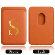 Ví đựng thẻ từ MagSafe, ví từ tính mạnh hơn với nam châm tích hợp, ốp lưng điện thoại từ tính và khe đựng thẻ phù hợp với Apple 12/13/14/15/16 Pro Max và các ốp lưng điện thoại MagSafe, họa tiết chữ cái A-Z. - trái cam - Xem 26