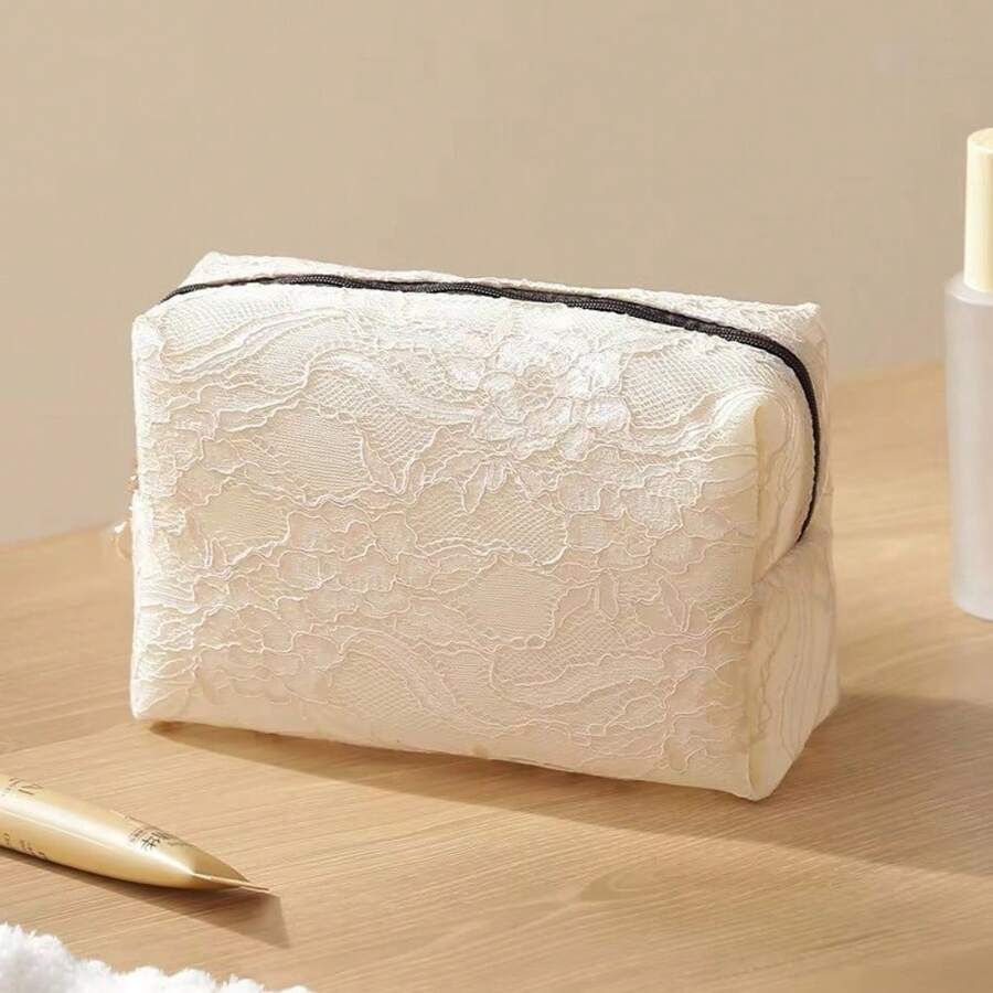 2026 Floral Lace Makeup Bag Mesh Waterproof Cosmetic Pouch Flower Printed Large Capacity Travel Storage Bag Storage Organizer - Multicolor - View 1