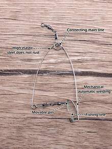 GOTURE 5/15pcs Automatic Fishing Tool, Fish Feeder, Stainless Steel, Lazy Spring Fish Hook Tool Accessories - Silver - View 8