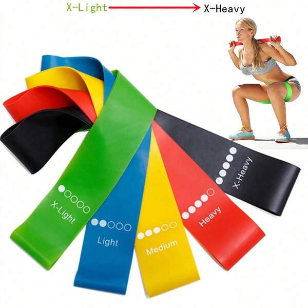 5pcs Yoga Stretch Bands, Resistance Booty Bands, Pastel Colors, TPE Material, For Fitness, Body Stretching