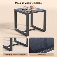 Juego de 3 piezas de muebles de porche, mecedora de patio, conjunto de bistró, sillas de patio al aire libre, conjuntos de conversación de ratán con mesa de centro para porche delantero, jardín, balcón, patio trasero, junto a la piscina. - Gris - Ver 5