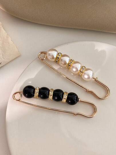 2pcs Women's Brooches, Faux Pearl Adjustable Waist Brooches, Women's Waist Accessories, Brooches Without Card Backing, Suitable For Decorating Clothes And Bags, School And Office Accessories, Shirt And Jacket Jewelry, Christmas And Halloween Costume Brooches, Fun And Cute Teacher Gifts. Ramadan, Ramadan Kareem, Ramadan Mubarak, Eid Mubarak, Eid, Eid Meal Gifts