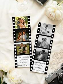 1/3pcs Personalized Photo Strip Greeting Card,Customize Photo And Text,Custom Photo Booth Memory Keepsake,Save The Date Photo Strip,Photo Booth Save The Date,Wedding Photo Booth Overlay,Photo Strip Wedding,Photo Booth Strip - Multicolor - View 4