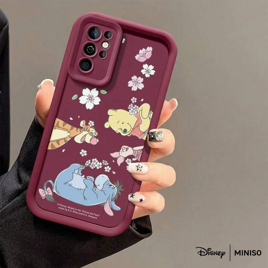 Miniso Disney Winnie The Pooh Cherry Blossom Phone Case Suitable For Samsung Galaxy S25 Ultra/S25 Plus/S25/Galaxy S24 Ultra/S24 Plus/S24/S24 FE/S23 Ultra/S23 FE/S22Ultra/S22 Plus/S22/S21 Ultra/S21 Plus/S21/S21 FE/A13/A14/A15/A16/A17/A33/A34/A35/A36/A52/A53/A54/Galaxy Note20Ultra/Galaxy Note20 Galaxy S25 Case Galaxy S25 Case Galaxy S25 Ultra Case Plus Stocking Stuffers The Girlfriend - 酒紅色 - 查看 1