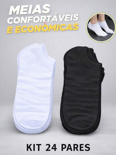 Kit Pares Meias Soquete Cano Curto Adulto Unisex Premium Respiráveis