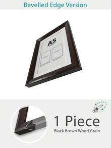 A3/A4/A5经典相框，适用于墙面/桌面，哑光黑/白/浅木纹，多功能文件框，仿木纹 - 彩色 - 查看 29