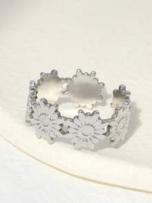 1pc Adjustable Stainless Steel Hip Hop Ring - Stainless Steel Ring - View 5