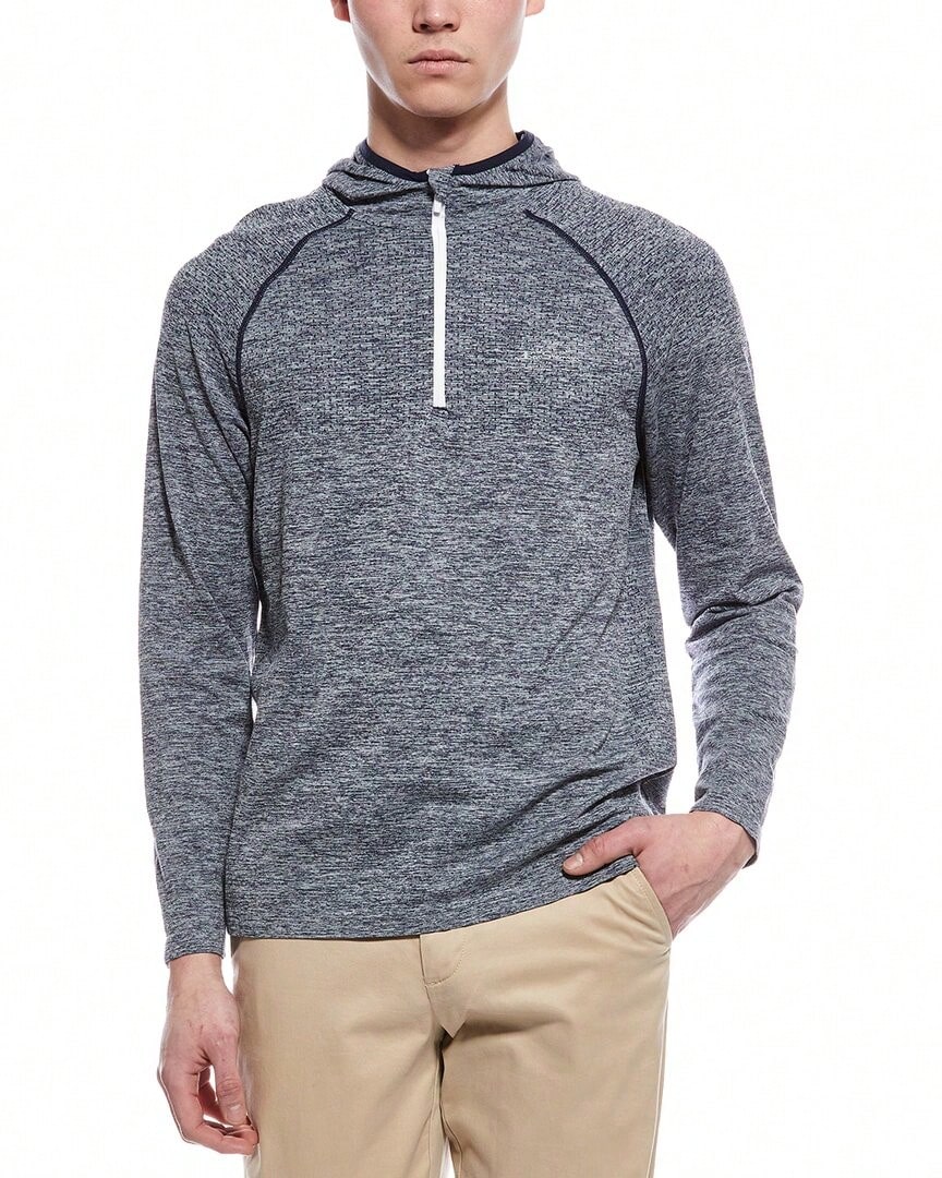 Ben Sherman Knit 1/4-Zip Hoodie - Blue - View 1