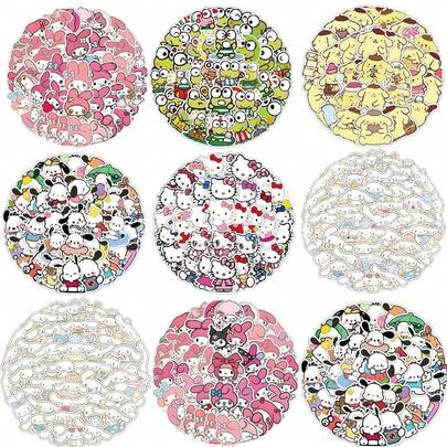 SANRIO 50 adesivos fofos de desenho animado da , , , , ,  e  para bicicleta, estojo de lápis e outros objetos. LanLanStickersWorld