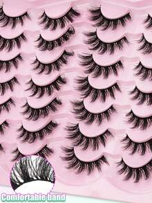 14 Pairs Of Natural Fine False Eyelashes Cat Eyelashes 3D Imitation Mink Eyelashes Natural False Eyelashes Dramatic Eyelashes Extended Eyelashes Imitation Water, Non Irritating, Reusable, Suitable For All Eye Shapes - View 5